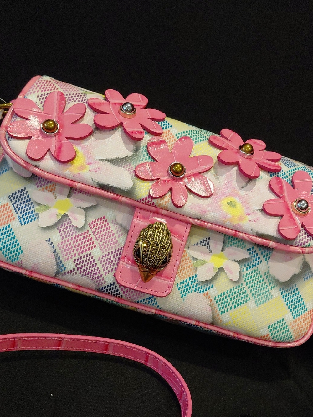 KURT GEIGER LONDON CAMDON FLAP FLOWER SHOULDER/CROSSBODY - Picture 12 of 12